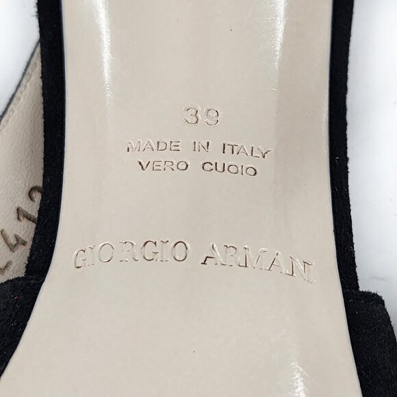 GIORGIO ARMANI Pumps Suede Leather Ankle Strap Heels - Picture 12 of 12